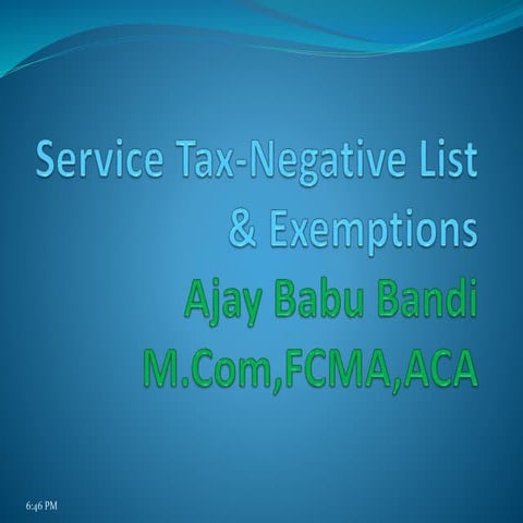 5 service tax negative list