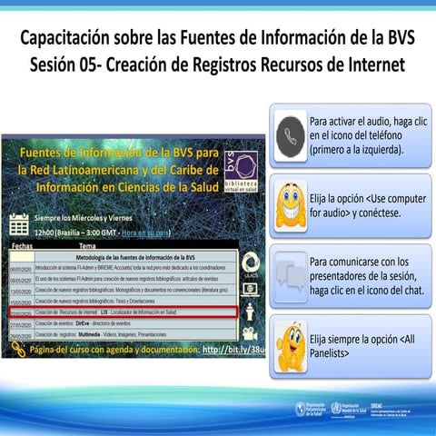 (05/07) Capacitación sobre las Fuentes de Información de la BVS para la Red L...