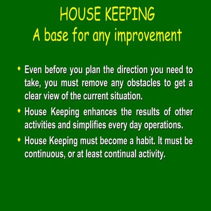DOLE 7s of Good Housekeeping Instructional Material | PDF