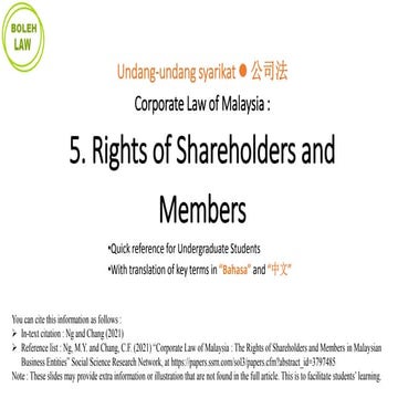 Rights of Shareholders and Members | PPTX