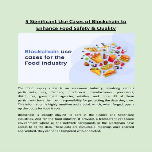 5 significant use cases of blockchain to enhance food safety &amp; quality