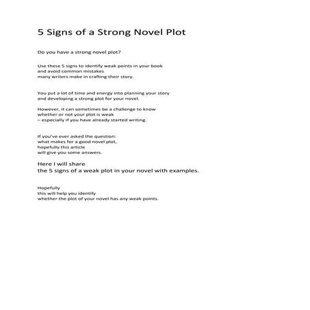 5 Signs of a Strong Novel Plot.docx