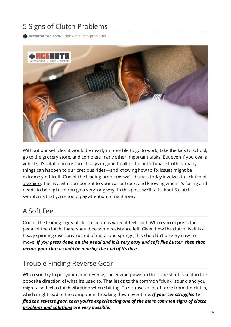 5 Signs of Clutch Problems