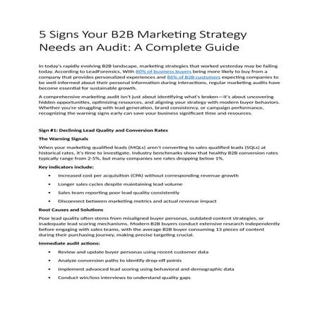 5 Signs Your B2B Marketing Strategy Needs an Audit.docx