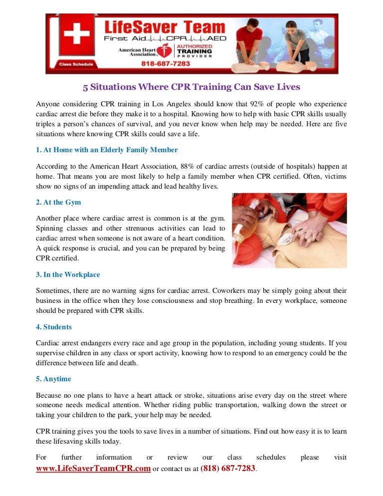 5 Situations Where CPR Training Can Save Lives
