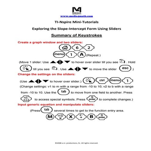5 slope interceptsliders