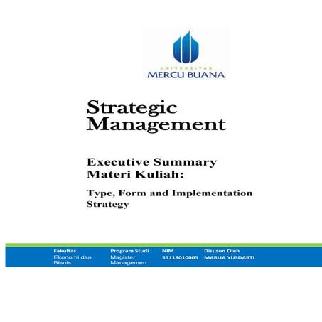 Tipe-tipe strategi, bentuk strategi, perencanaan strategi, Formulasi ...