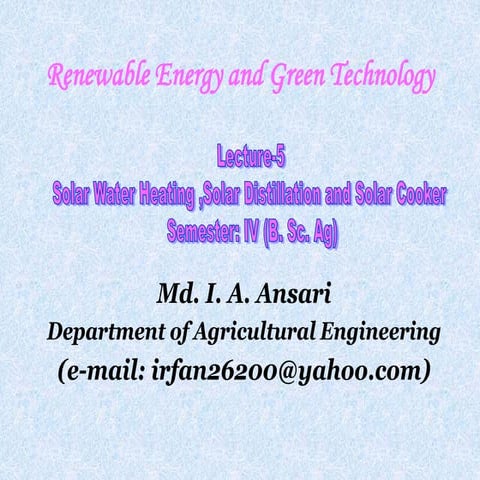 Design Calculations for Solar Water Heating System | PDF