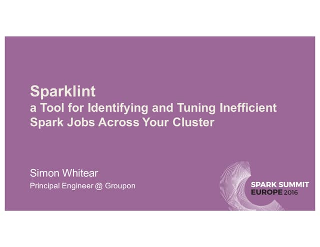 Spark Summit EU talk by Simon Whitear