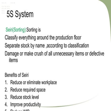 5 s system and our action plan