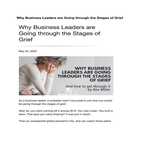 Why Business Leaders are Going through the Stages of Grief