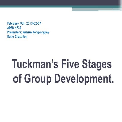 5 stages of group development, norms (tuckman)