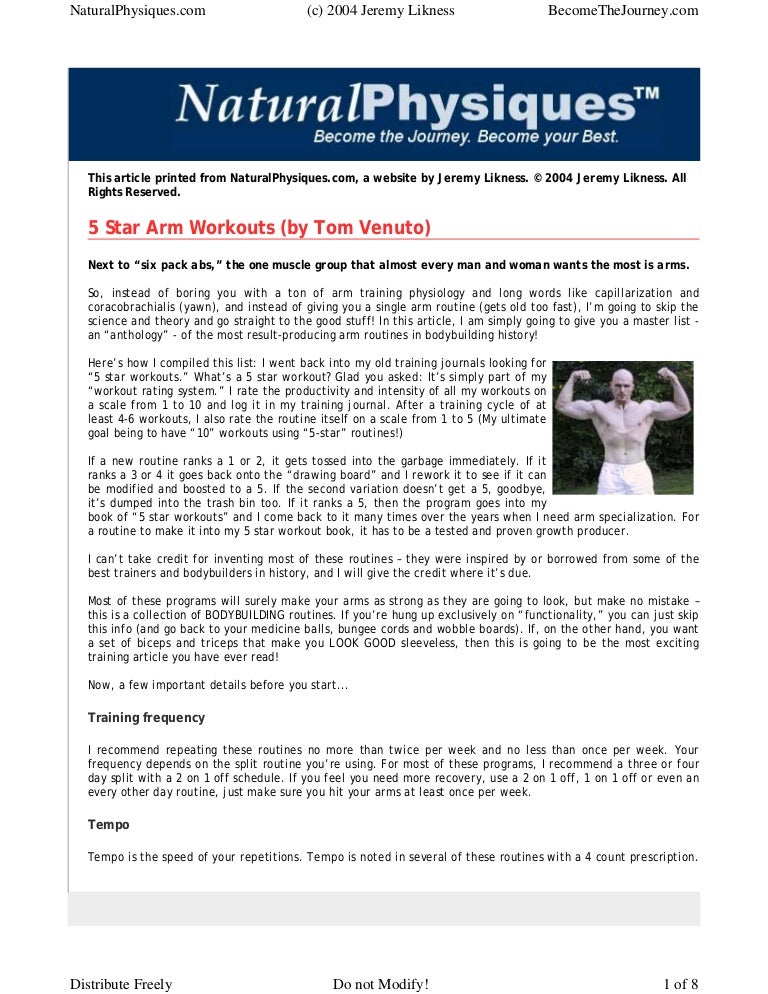 5 star arms work out