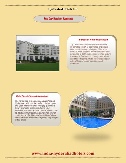 5 star hotels hyderabad