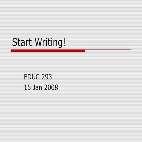 Start writing your thesis proposal