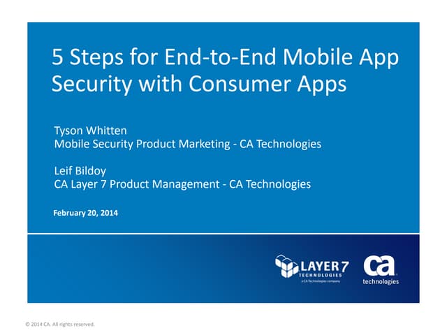 5 steps end to end security consumer apps