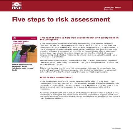 5 steps risk assessment