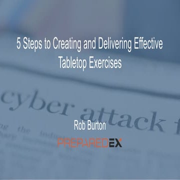 5 steps to Creating and Delivering Tabletop Exercises 