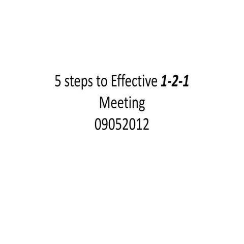 5 steps to effective 1 2-1 meeting