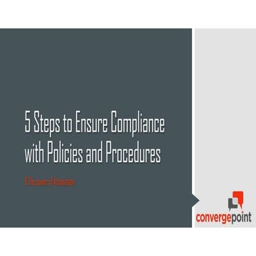 5 Steps to Ensure Compliance with Policies and Procedures