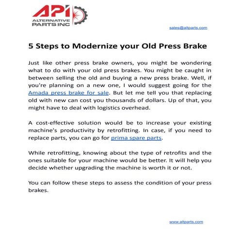 Techpro Sheet Metal Working Machines | PPT