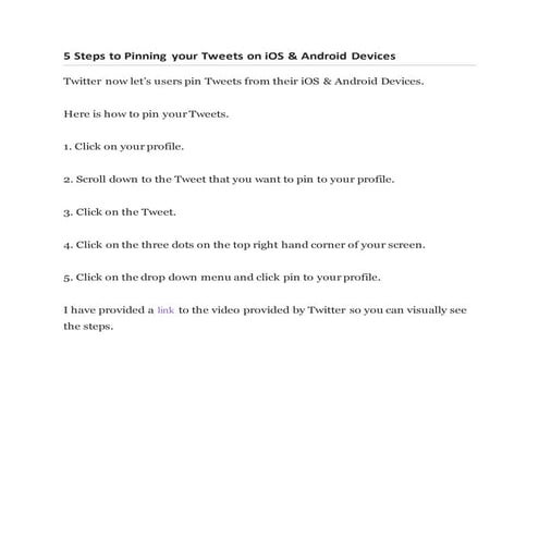 5 Steps to Pinning Tweets on iOS & Android Devices