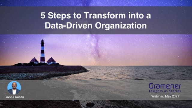  5 Steps to Transform into a Data-Driven Organization - Ganes Kesari - Gramen...