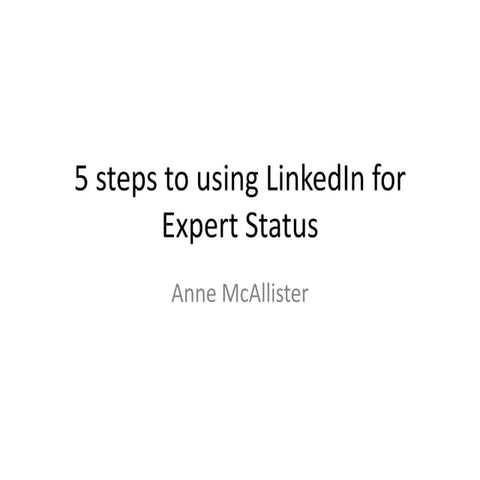 5 steps to using linked in for expert status