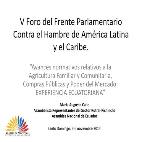 María Augusta Calle - Avances normativos relativos a la agricultura familiar ...