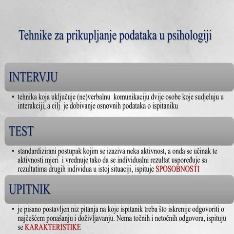 Tehnike prikupljanja podataka u psihologiji 