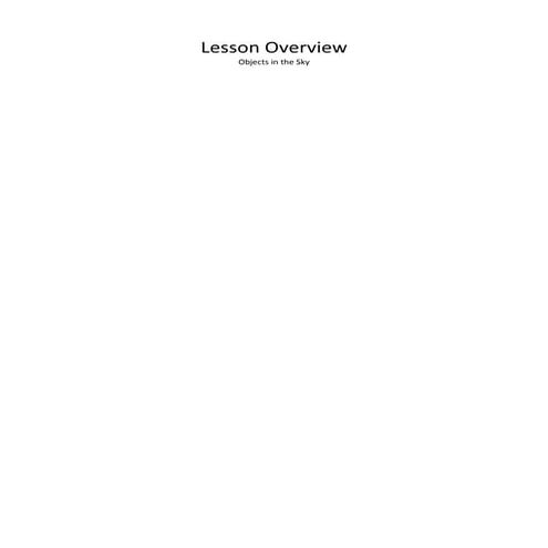 5th  Lesson Overview Objects In The Sky