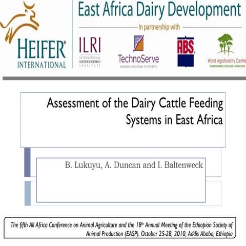 Assessment of the dairy cattle feeding systems in East Africa