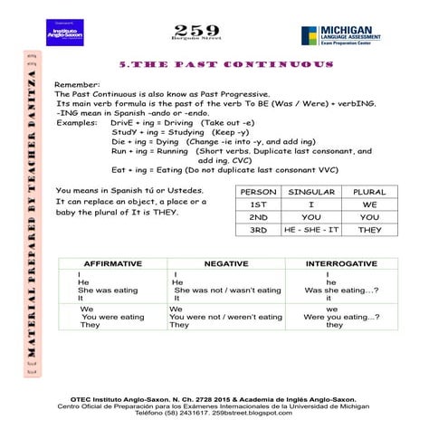 5 The Past Continuous