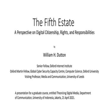 5th Estate presentation for Indonesia University