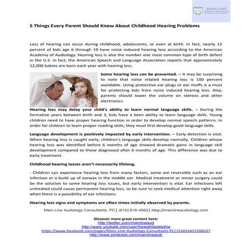 Hearing Health for Children: What Parents Should Know | PPTX