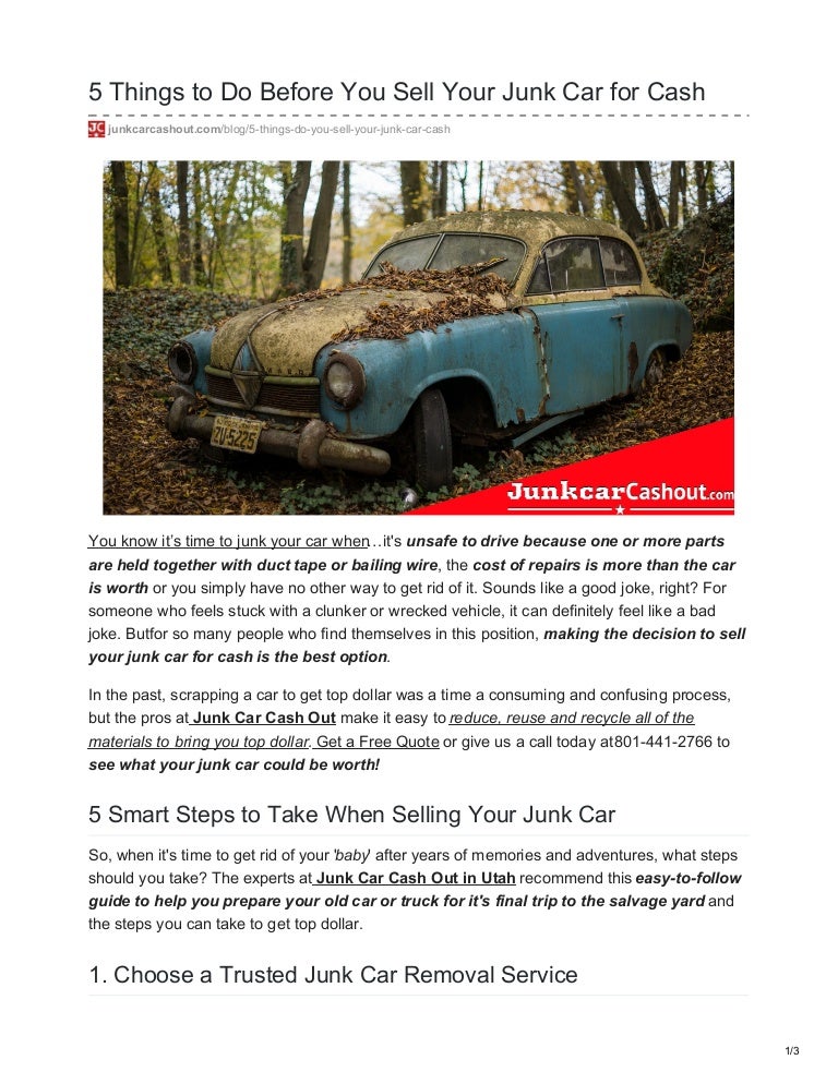 how much can you sell a junk car for