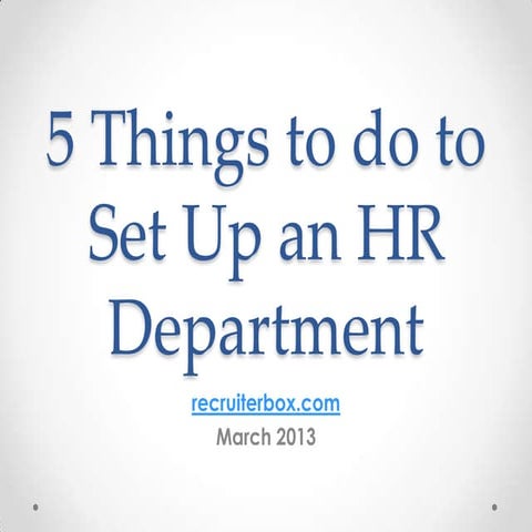 Organization of hr department | PPTX