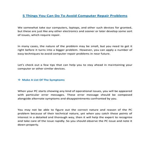 4 Handy Safety Tips for Computer Repairs | PPTX
