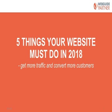 5 things your website must do in 2018