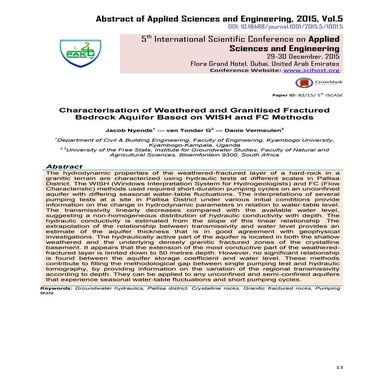 Characterisation of Weathered and Granitised Fractured Bedrock Aquifer ...