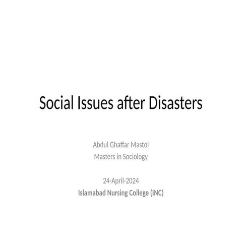 5th Lecture (Social Issue after Disasters).pptx