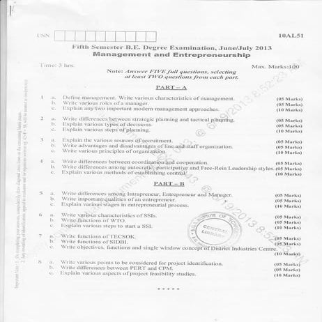 2013-June: 5th Semester Mechanical Engineering Question Paper 