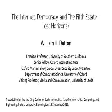 The Internet, Democracy and the Fifth Estate