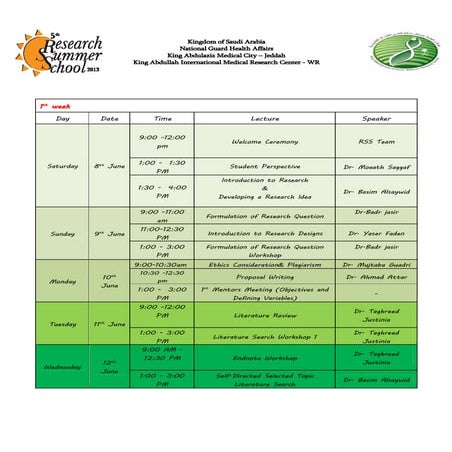 5th rss 2013 program
