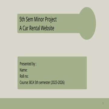 Car rental Project Ppt | PPTX