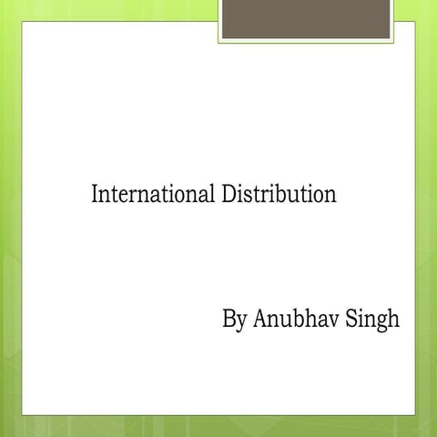 International Distribution