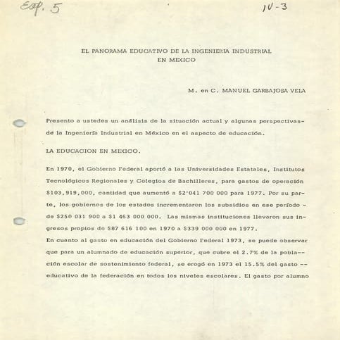 El panorama educativo de la Ingeniería Industrial en México