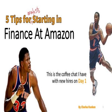 5 Tips For Analysts Starting In Finance At Amazon