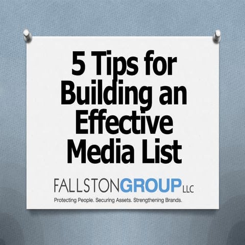 5 Tips for Building an Effective Media List