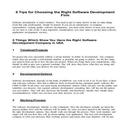 5 tips for choosing the right software development firm